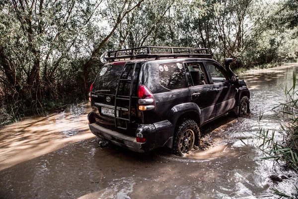 Otomobil Toyota Land Cruiser Prado 150. Safari SUv. 4x4 yolculuk gezisi. Ralli yarışı.