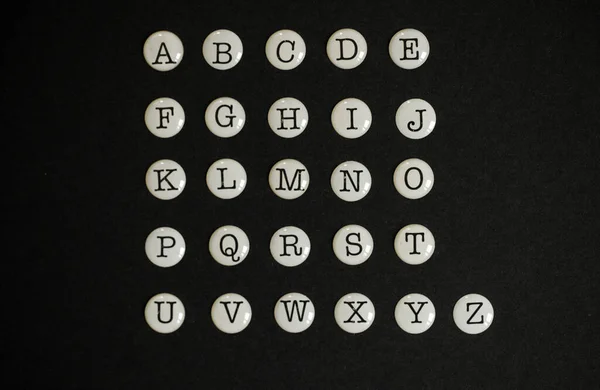 Повний Англійський Алфавіт Чорному Фоні — стокове фото