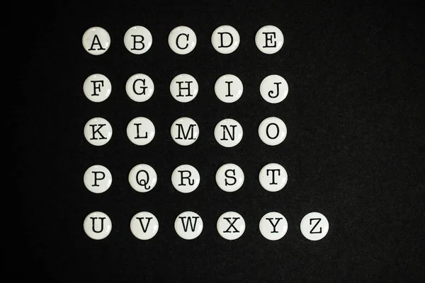 Alfabeto Inglese Completo Sfondo Nero — Foto Stock