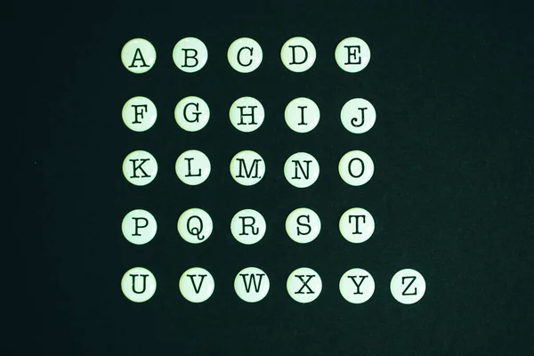 Alphabet Anglais Complet Sur Fond Noir — Photo