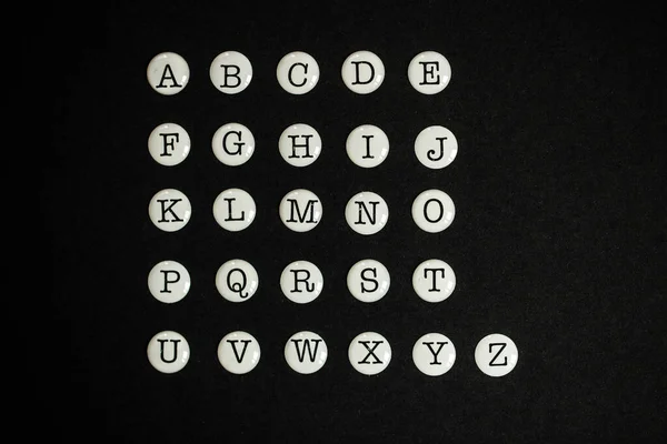 Πλήρες Αγγλικό Αλφάβητο Μαύρο Φόντο — Φωτογραφία Αρχείου