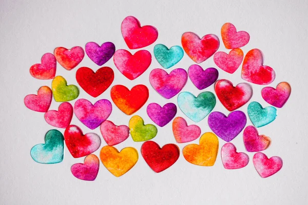 Encanta Pancarta San Valentín Con Corazones Concepto Del Corazón Los —  Fotos de Stock