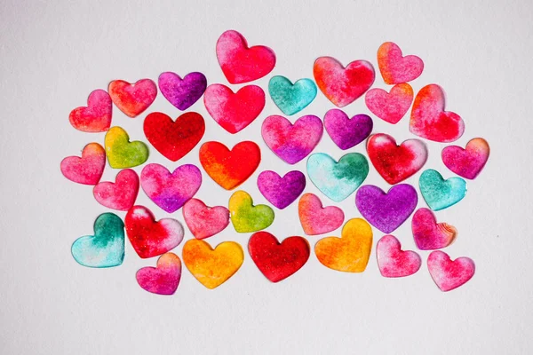 Encanta Pancarta San Valentín Con Corazones Concepto Del Corazón Los —  Fotos de Stock