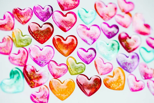 Encanta Pancarta San Valentín Con Corazones Concepto Del Corazón Los —  Fotos de Stock