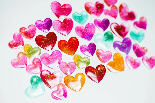 Encanta Pancarta San Valentín Con Corazones Concepto Del Corazón Los —  Fotos de Stock