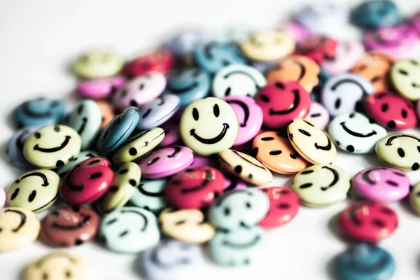 Feliz Smiley Emoticon Face Ícone Sorridente — Fotografia de Stock