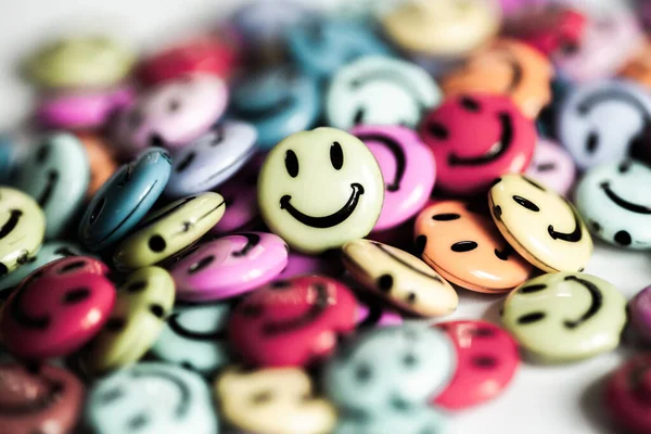 Szczęśliwa Uśmiechnięta Twarz Emocji Uśmiechnięta Ikona — Zdjęcie stockowe