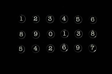 Rakamların geçmişi. Sıfırdan dokuza kadar. Renkli kusursuz bir doku. Matematik arka planı. Rastgele. Matematik sembolleri. Sayısal şekiller