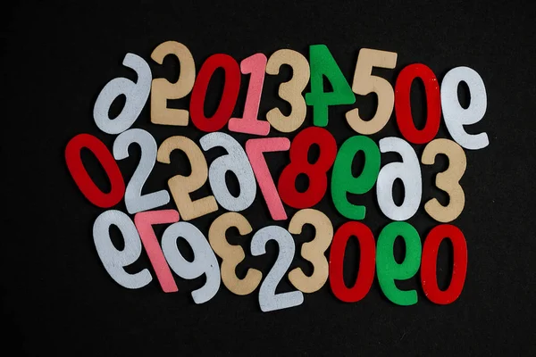 Rakamların Geçmişi Sıfırdan Dokuza Kadar Renkli Kusursuz Bir Doku Matematik — Stok fotoğraf