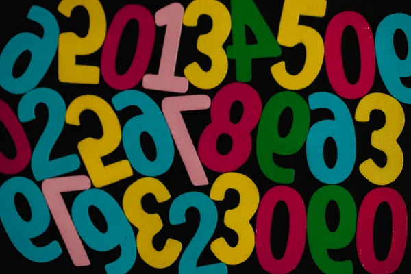 Rakamların Geçmişi Sıfırdan Dokuza Kadar Renkli Kusursuz Bir Doku Matematik — Stok fotoğraf