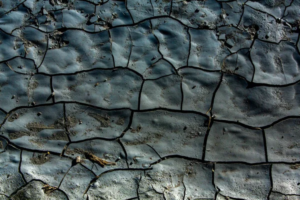 Seca Chão Fende Sem Água Quente Solo Seco Áreas Áridas — Fotografia de Stock