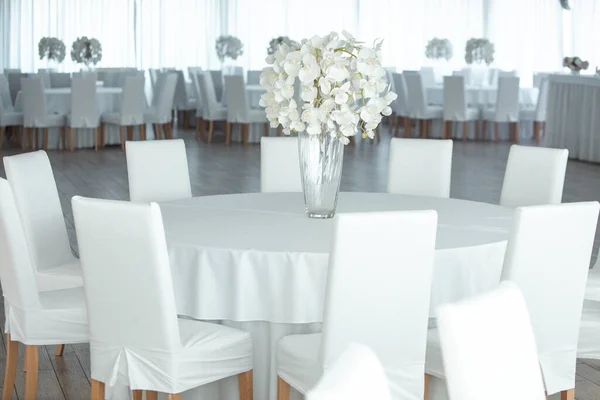 Leere Restaurant Luxus Interieur Hintergrund Leerer Stuhl Und Tisch Zimmer — Stockfoto