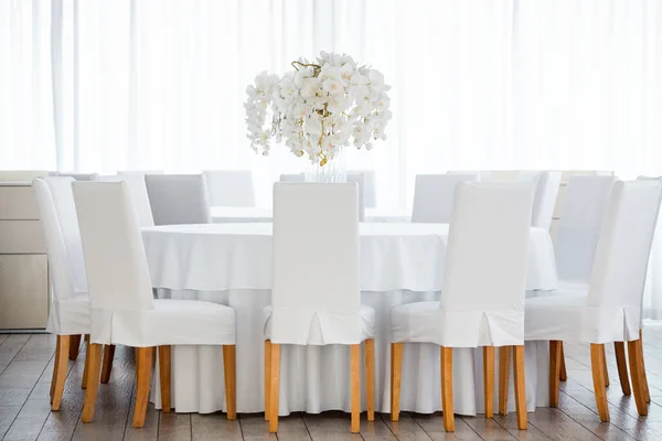 Empty Restaurant Luxury Interior Background Empty Chair Table Room Photo — Stock Photo, Image