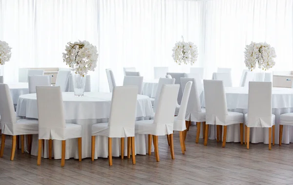 Leere Restaurant Luxus Interieur Hintergrund Leerer Stuhl Und Tisch Zimmer — Stockfoto