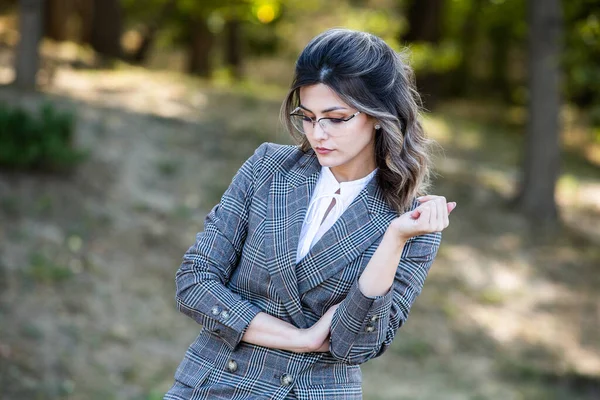 Moda Bella Giovane Donna Ragazza Europea Attraente Alla Moda Stile — Foto Stock