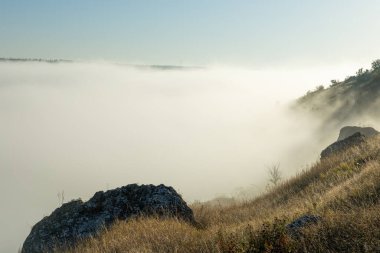 Moldova Cumhuriyeti 'nin Manzarası Sabah Sisi, Puslu Kırsal Görüş