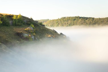 Moldova Cumhuriyeti 'nin Manzarası Sabah Sisi, Puslu Kırsal Görüş