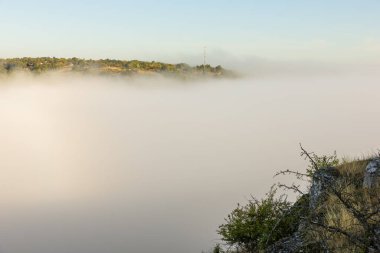 Moldova Cumhuriyeti 'nin Manzarası Sabah Sisi, Puslu Kırsal Görüş