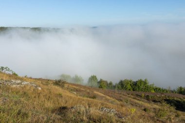 Moldova Cumhuriyeti 'nin Manzarası Sabah Sisi, Puslu Kırsal Görüş