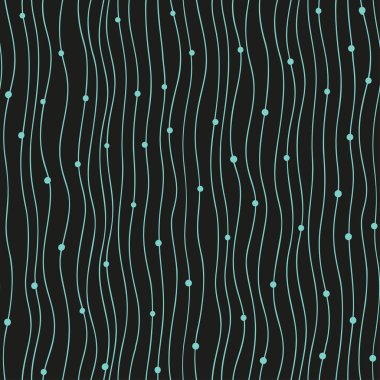Dalgalı çizgilerle puan geometrik desen. Sorunsuz arka plan. Siyah ve mavi doku. Basit kafes grafik tasarım