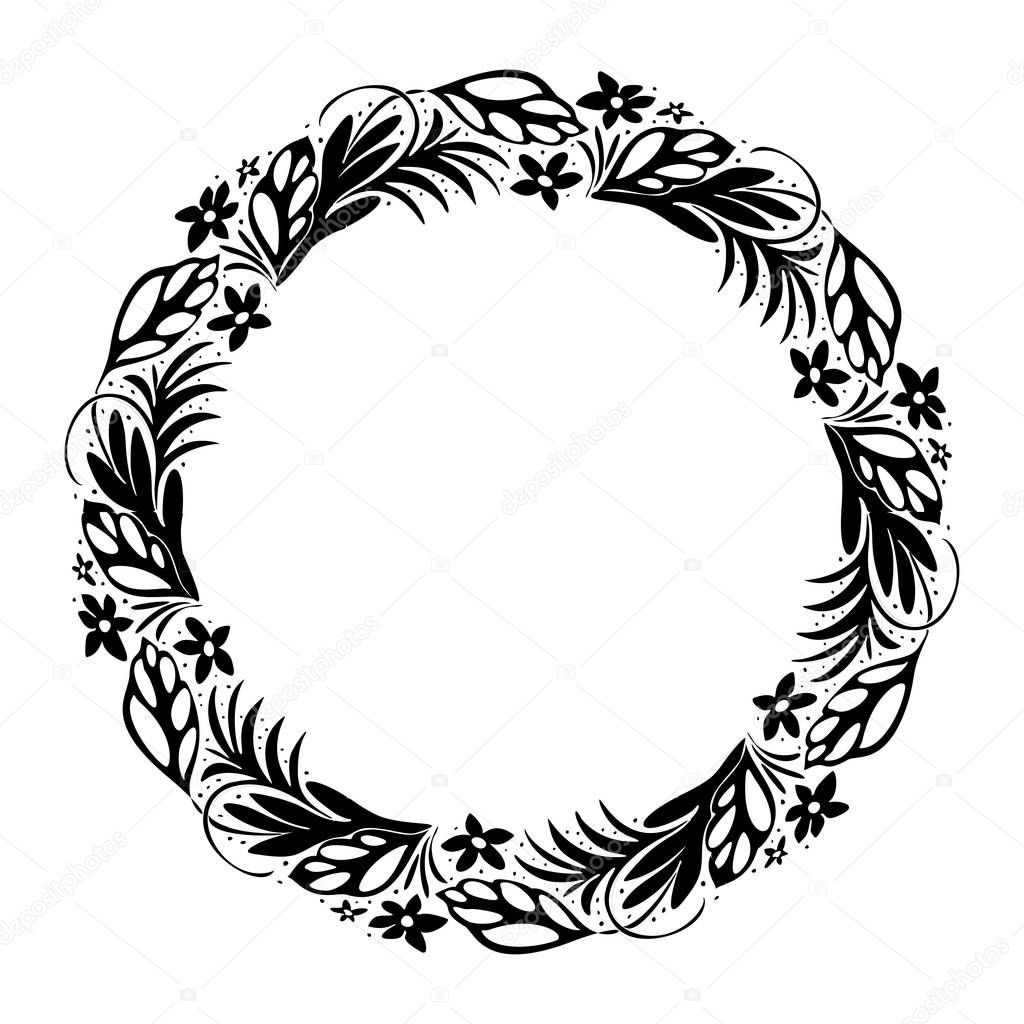 Vector tropical floral wreath, wild berries. Save the date. Vector. Hand drawn artwork. Love bohemia concept for wedding invitation, card, ticket, branding, boutique logo, label