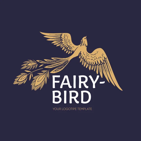 火の鳥 logotipe をベクターします。拡大翼のロゴのテンプレート、白い背景で隔離のベクトル図と飛んでいる定型化されたグラフィック フェニックス鳥 — ストックベクタ