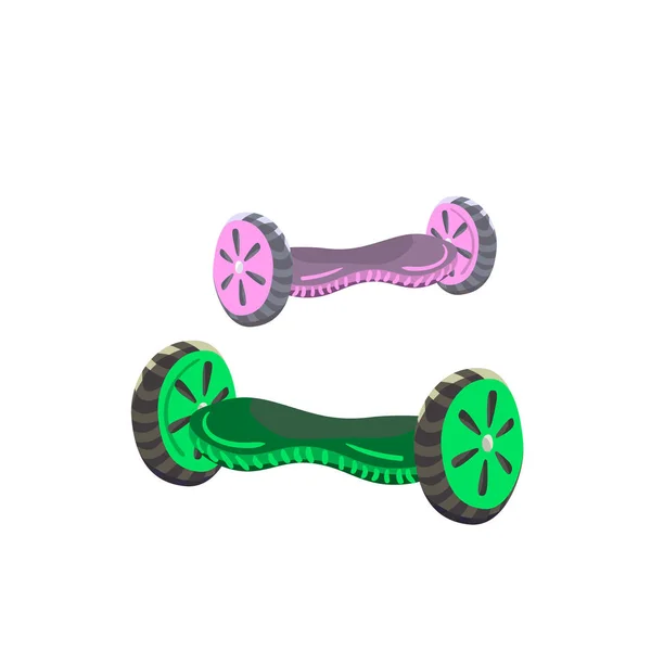 Illustrazione. Hoverboard, giroscooter, giroscopio. Stile cartone animato — Foto Stock