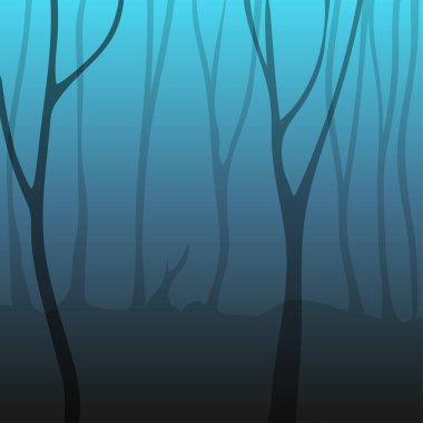 Yaprak döken orman ile yatay arka plan. illüstrasyon