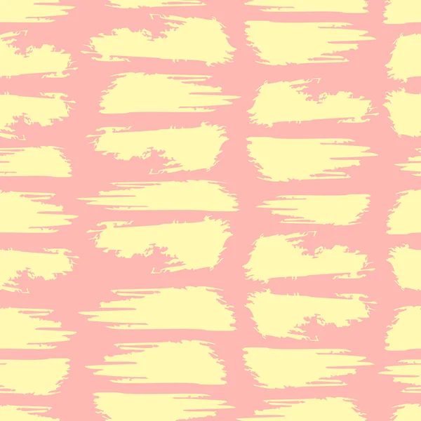 Naadloze patroon met gele penseelstreek op roze achtergrond — Stockfoto