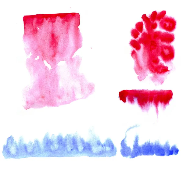 Vízfesték készlet vízcseppek a fehér. Akvarell háttér — Stock Fotó