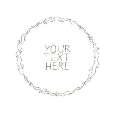 Yuvarlak Doodled vektör çerçeve