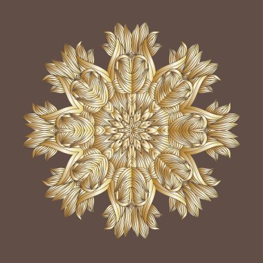 Altın vektör kar tanesi.