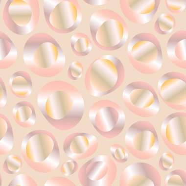 Parlak metalik altın düzensiz daire şekiller beyaz zemin üzerinde yükseldi. Dijital kağıt, afiş, hediye paketi, kart, davet için