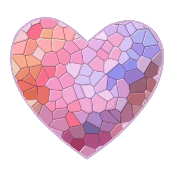 Vector Polygonal Heart White Background — Stock Vector