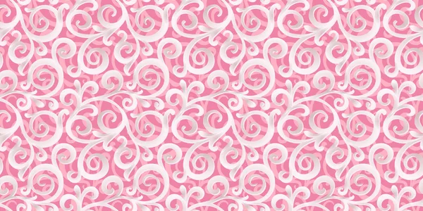 Vektor nahtlose 3D reich verzierten rosa Hintergrund — Stockvektor