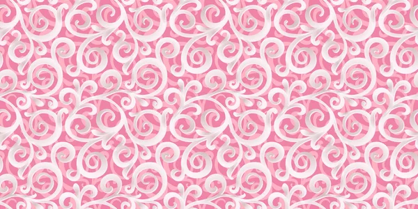 Vector inconsútil 3d adornado fondo rosa — Vector de stock