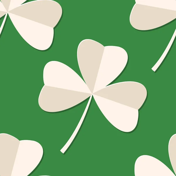 St. Patricks day seamless pattern with shamrock on green background. — Stock Photo, Image