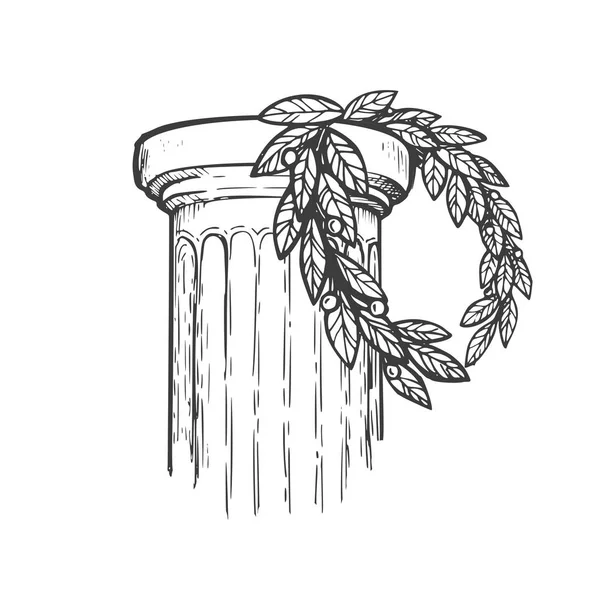 Columna antigua bosquejo dibujado a mano — Vector de stock