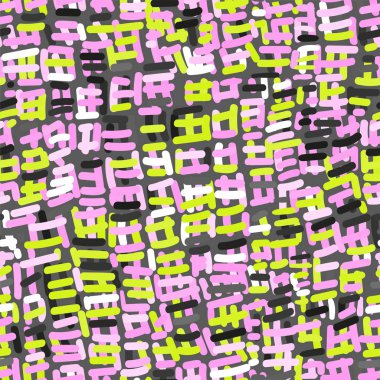 Pembe ve yeşil vuruşlarla soyut dikişsiz desen