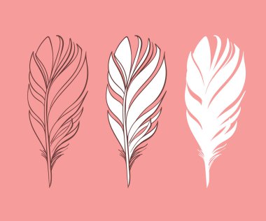 Pembe arkaplanda tüyler ayarlandı