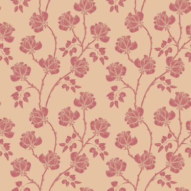 Gül desenli çiçek deseni. Çiçeksiz arka plan. Şatafatlı bir bahçe.