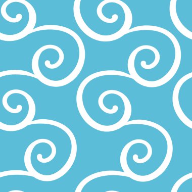 Mavinin üzerinde beyaz girdap süsü olan kusursuz bir desen. Davetiyeler ve kartlar için arka plan. Düğün, doğum günü