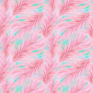 Mavi arka planda kırmızı-pembe tüylü kusursuz suluboya dokusu