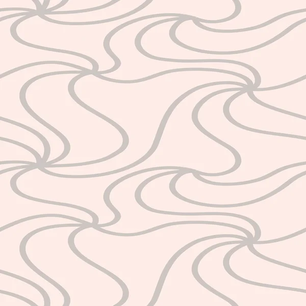 Abstrakt vektor grå böjda linjer på en grädde bakgrund. Sömlöst mönster för tapeter, textil och omslagspapper. — Stock vektor