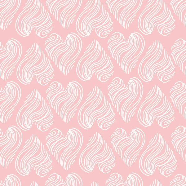 Абстрактный Бесшовный Пыльный Розовый Узор Сердцем Нарисованным Ручным Вращением Простой — стоковый вектор