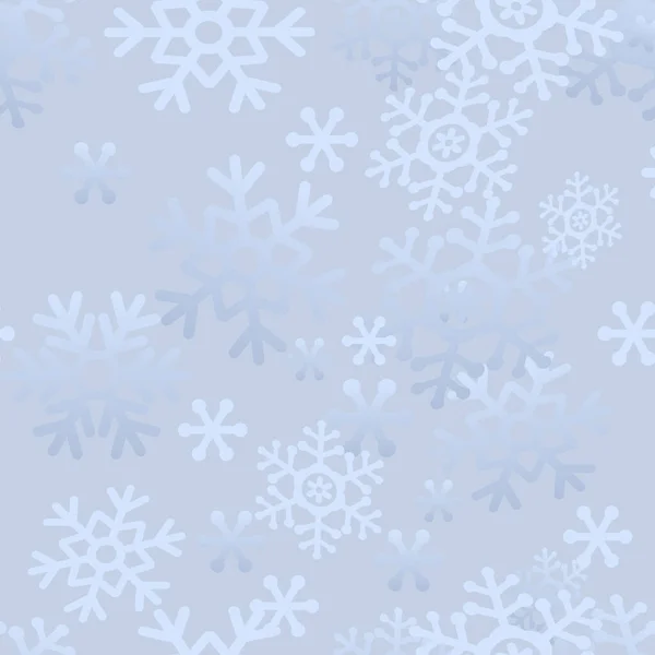 Modello vettoriale senza soluzione di continuità di fiocchi di neve su sfondo blu. — Vettoriale Stock