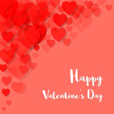 Happy Valentine's gün kartpostal yaşayan mercan Pantone renk köşedeki yıl 2019 kalplerin