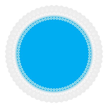 Beyaz arka planda açık nakış mavi