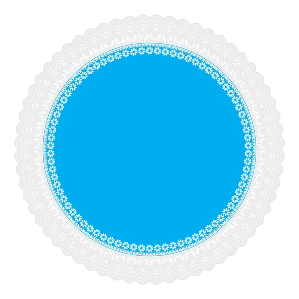 Broderie Ajourée Bleue Sur Fond Blanc — Image vectorielle