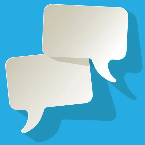 Chat Speech Bubbles Vector White Blue Background — Stock Vector